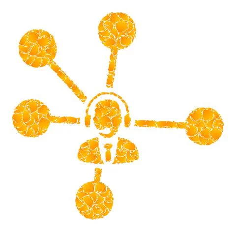 Gold Vector Operator Relations Mosaic Icon イラスト素材