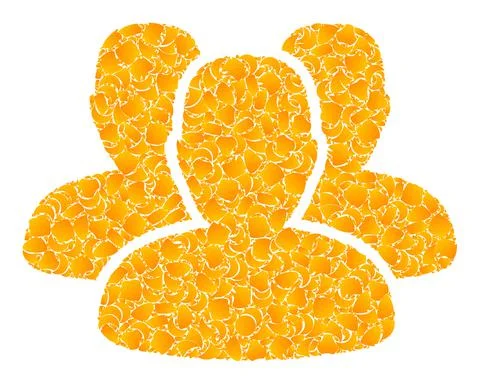Gold Vector People Mosaic Icon 스톡 일러스트