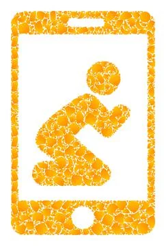 Gold Vector Pray App Mosaic Icon Stock Illustration