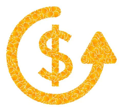 Gold Vector Repeat Payment Mosaic Icon Stock Illustration