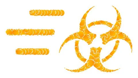 Gold Vector Rush Biohazard Mosaic Icon Illustrazione stock