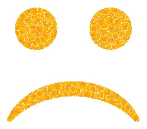 Gold Vector Sad Smiley Mosaic Icon Stock Illustration