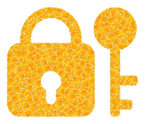 Gold Vector Secrecy Mosaic Icon 스톡 일러스트