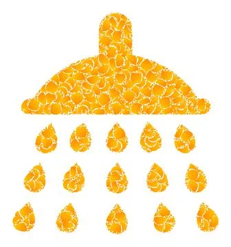 Gold Vector Shower Mosaic Icon 스톡 일러스트