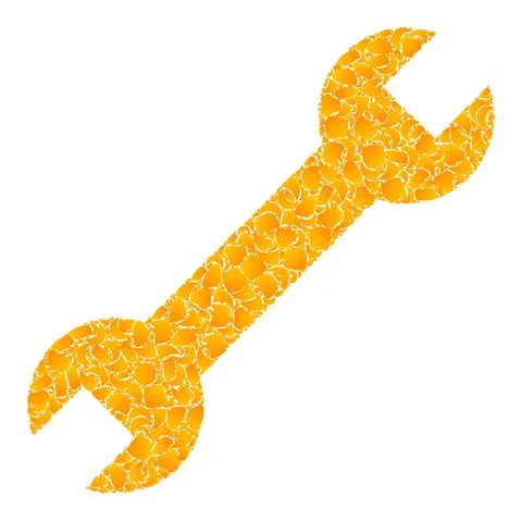 Gold Vector Spanner Mosaic Icon Stock Illustration