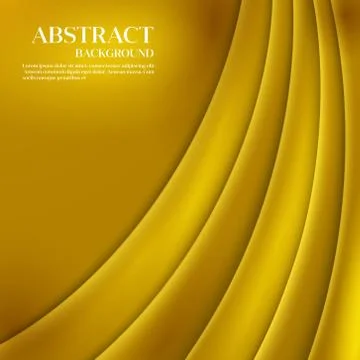 Gold vector Template Abstract background with curved lines Stock Illustration