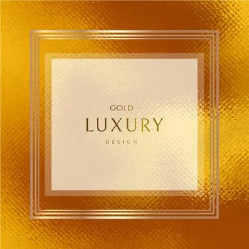 Gold vector texture. Frame with place for text. Abstract divorces of gold. Go Stock Illustration