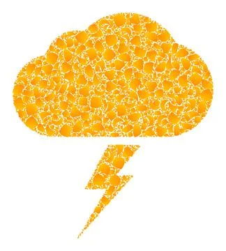 Gold Vector Thunderstorm Mosaic Icon Illustrazione stock