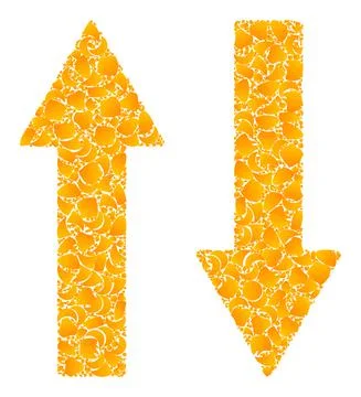 Gold Vector Vertical Exchange Arrows Mosaic Icon Stock Illustration