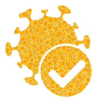 Gold Vector Virus Confirmed Mosaic Icon Stock Illustration