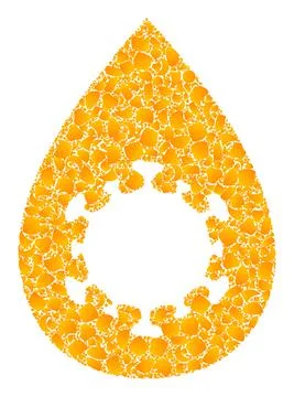 Gold Vector Virus Drop Mosaic Icon 스톡 일러스트