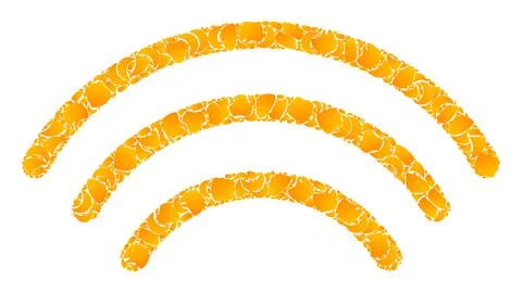 Gold Vector Wi-Fi Waves Mosaic Icon 스톡 일러스트