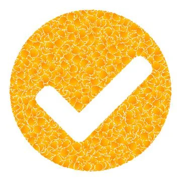 Gold Vector Yes Mark Mosaic Icon Stock Illustration