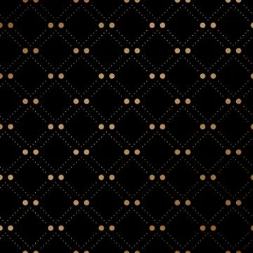 Gold veil seamless pattern on black background. Vector Illustration. Stock Illustration