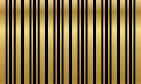 Gold Vertical Stripe Background With Alternating Black Lines For Elegant Gr.. Stock Illustration