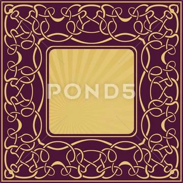 Gold vintage frame Stock Illustration