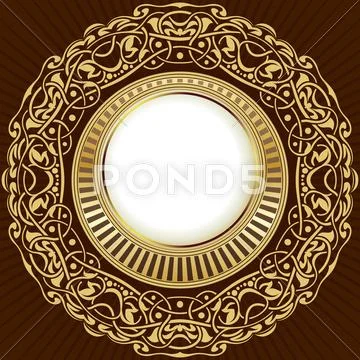 Gold vintage frame Stock Illustration