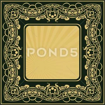 Gold vintage frame Stock Illustration
