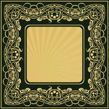 Gold vintage frame Stock Illustration
