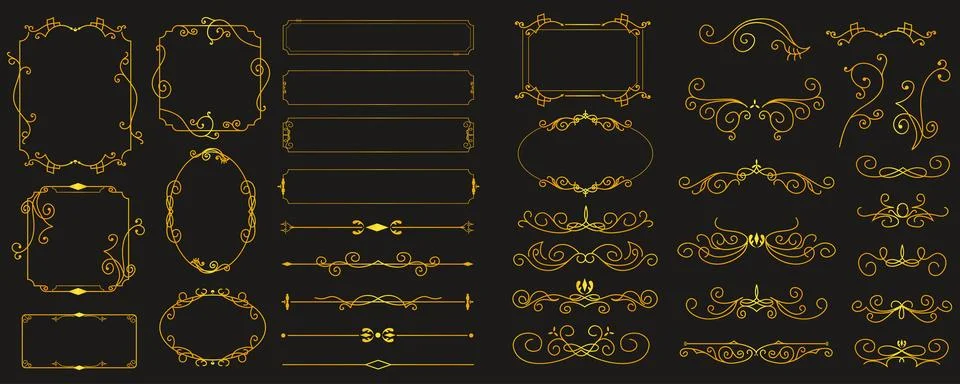 Gold Vintage Frames Stock Illustration