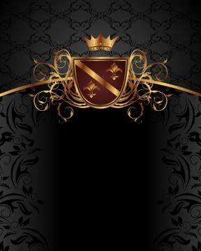 Gold vintage with heraldic elements Stock Illustration