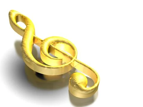 Gold violin key Stock Illustration