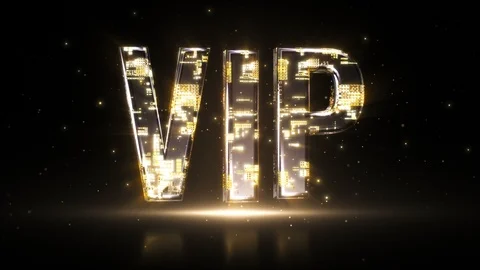 Gold Vip 3D Text llustration Background Looped Animation Stock Footage 111146556