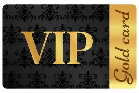 Gold VIP card with a luxurious pattern. Stock Illustration