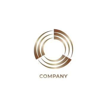 Gold vortex circle logo design template. Recycle logo concept isolated on w.. Illustrazione stock