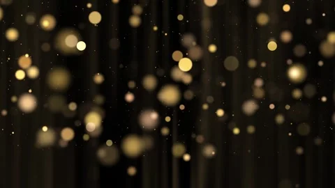 Gold wall background. Luxurious bokeh and dust particles, lights and glowing Stock Footage 276157777