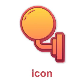Gold Wall lamp or sconce icon isolated on white background. Wall lamp light Stock Illustration