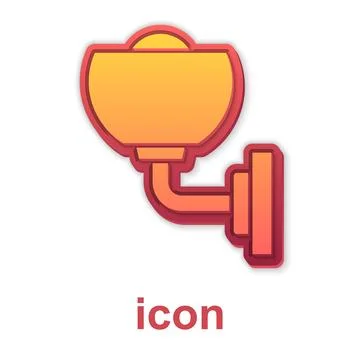 Gold Wall lamp or sconce icon isolated on white background. Wall lamp light.. Stock Illustration
