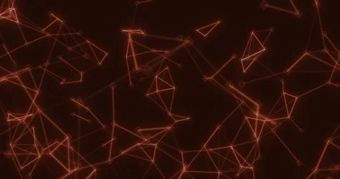 Gold warm abstract background with motion plexus of dots and lines, technology Video stock 280184312