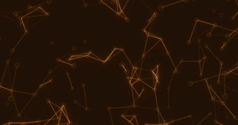 Gold warm abstract background with motion plexus of dots and lines Stock Footage 284229388