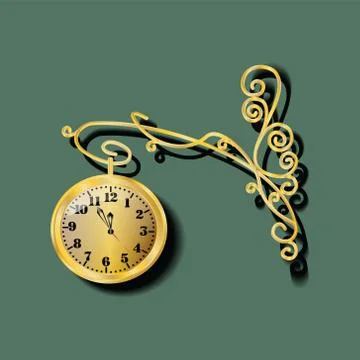 Gold watch with forged elements Stock Illustration