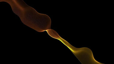 Gold wave lines on black background. Ideal for digital backgrounds, Stock Footage 292912935