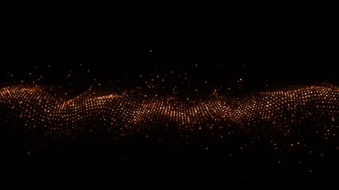 Gold wave of particles and lines. Abstract background with a dynamic wave. Stock Footage 271452283