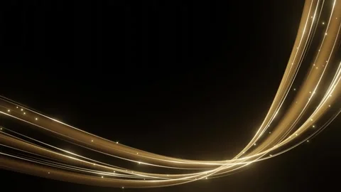 Gold wave of particles and lines Big data visualization Abstract background Stock Footage 280332761