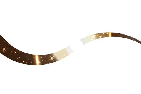 Gold wave ribbon Stock Illustration