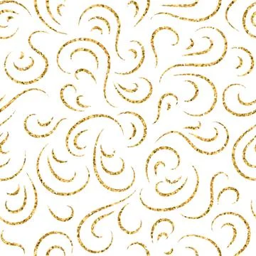 Gold wave seamless pattern draw Illustrazione stock