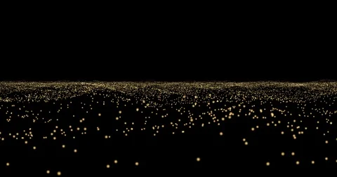 Gold wave, in space on black background Stock Footage 124526210