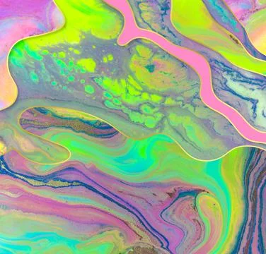 Gold waves layers abstract psychedelic background Stock Illustration