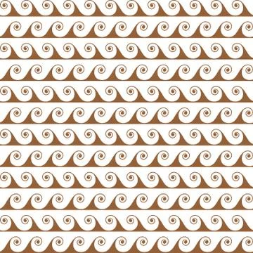 Gold waves lines seamless vector greek pattern. Illustrazione stock