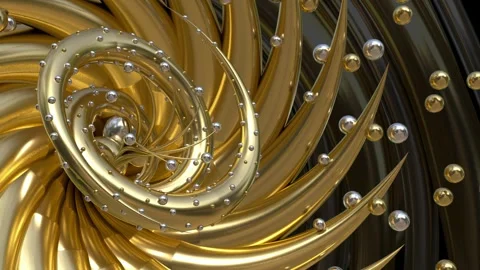 Gold Waves Loop 3D render Stock Footage 253109378