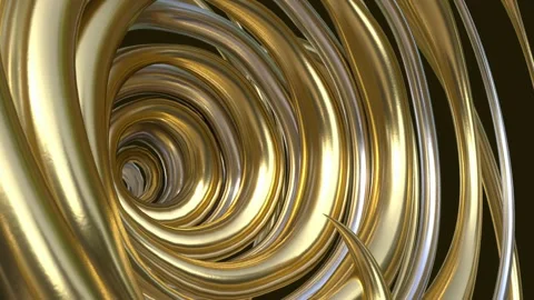 Gold Waves Loop 3D render Stock Footage 253109399