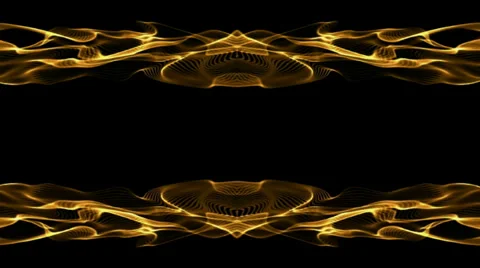 Gold waves top and bottom Stock Footage 30768934