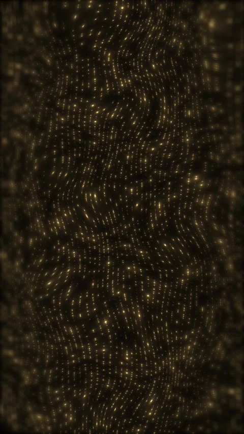 Gold wavy particle matrix background glowing dots, dark luxury texture, and flui Stock Footage 340549890