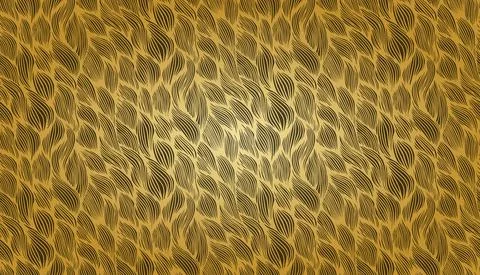 Gold wavy seamless vector pattern. Doodle hand drawn pattern seamless. Print Иллюстрация