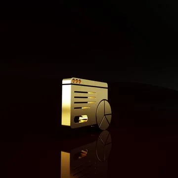 Gold Web analytics information and development website statistic icon isolate イラスト素材