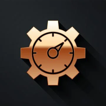 Gold Web analytics information and development website statistic icon isolated Illustrazione stock